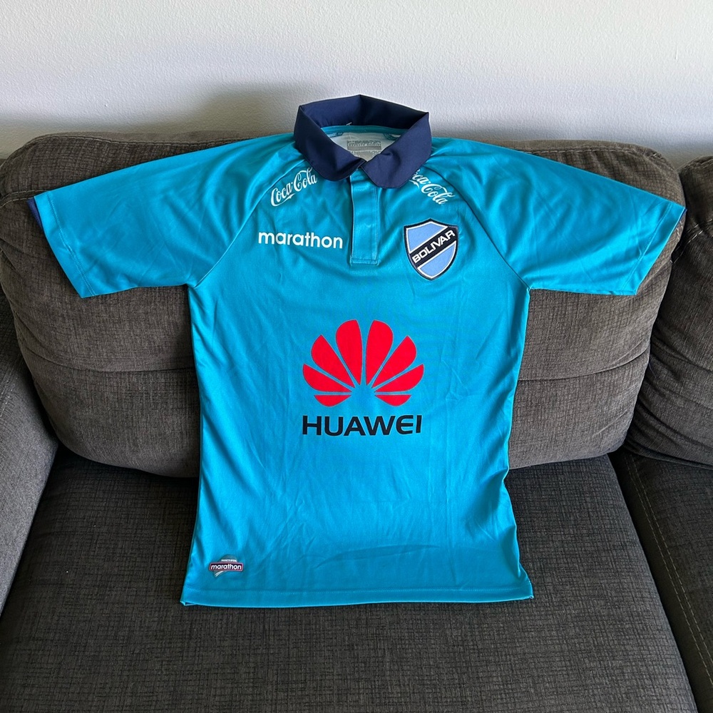 Marathon Authentic Club Bolivar La Paz Bolivia 2015 Soccer Jersey Men’s Sz: S